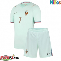 Camiseta Francia Ousmane Dembele #7 Visitante Equipación para niños Mundial 2026 manga corta (+ pantalones cortos)
